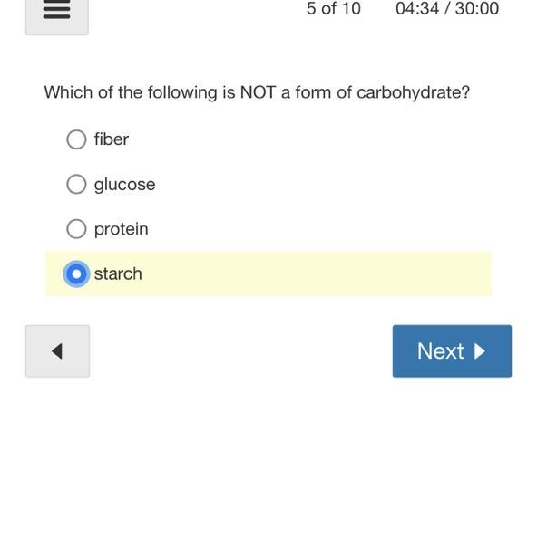 Which of the following is not a carbohydrate-example-1