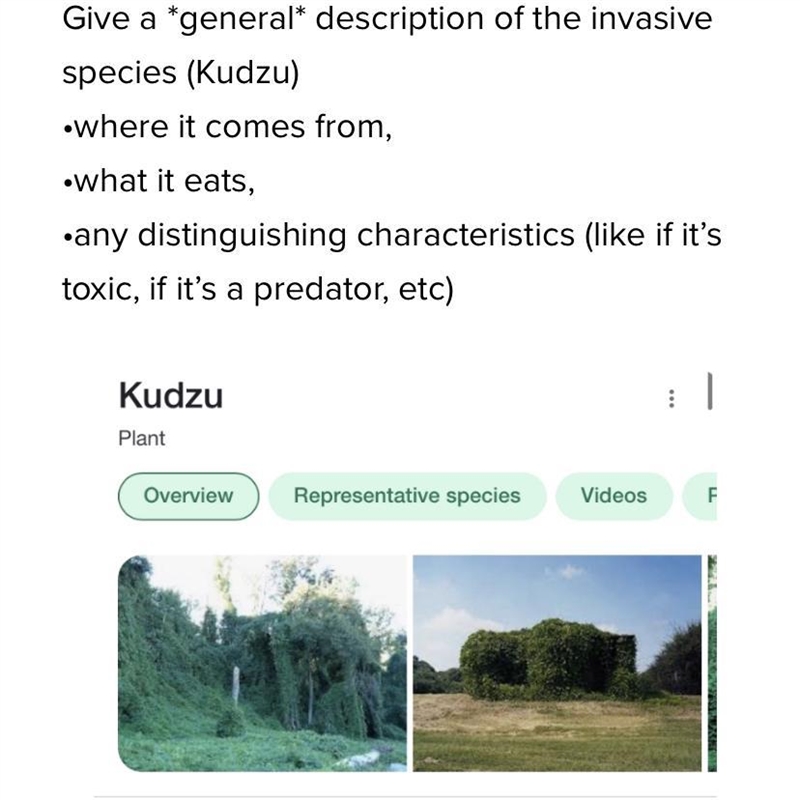 I need help with this practice problem solvingHow does Kudzu affect the food chain-example-1