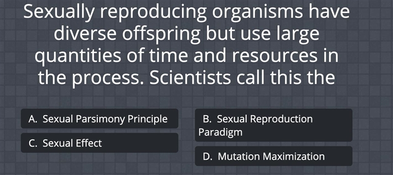 20 POINTS - AP Biology - Sexually reproducing organisms have diverse offspring but-example-1