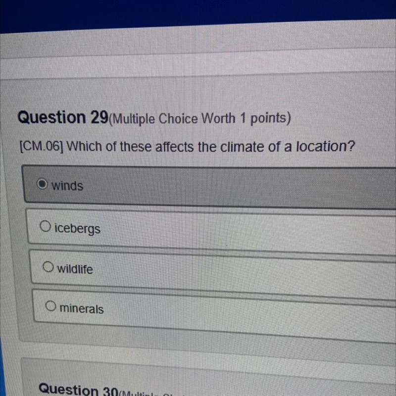 CM.06 Which of these affects the climate of a location-example-1