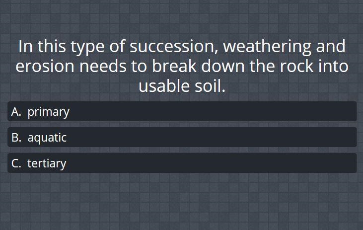 In this type of succesion,weathering and erosion needs to break down the rock into-example-1