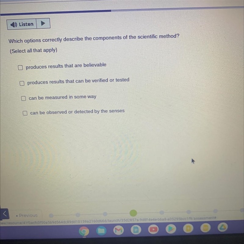 Which options correctly describe the components of the scientific method?-example-1