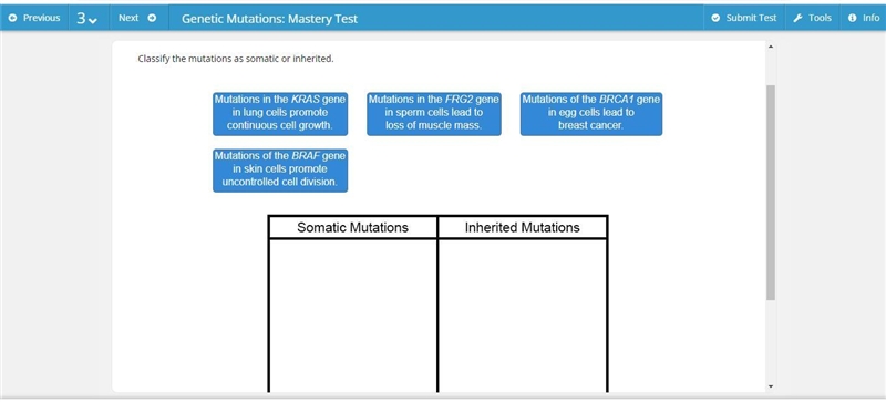 Classify the mutations as somatic or inherited. (photo is attached)-example-1