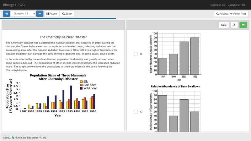 Scientists collected data about the relative abundance of birds called barn swallows-example-2