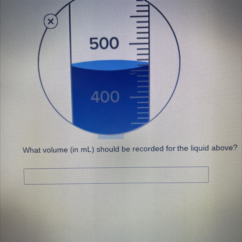 What volume in ML should be recorded for the liquid above-example-1