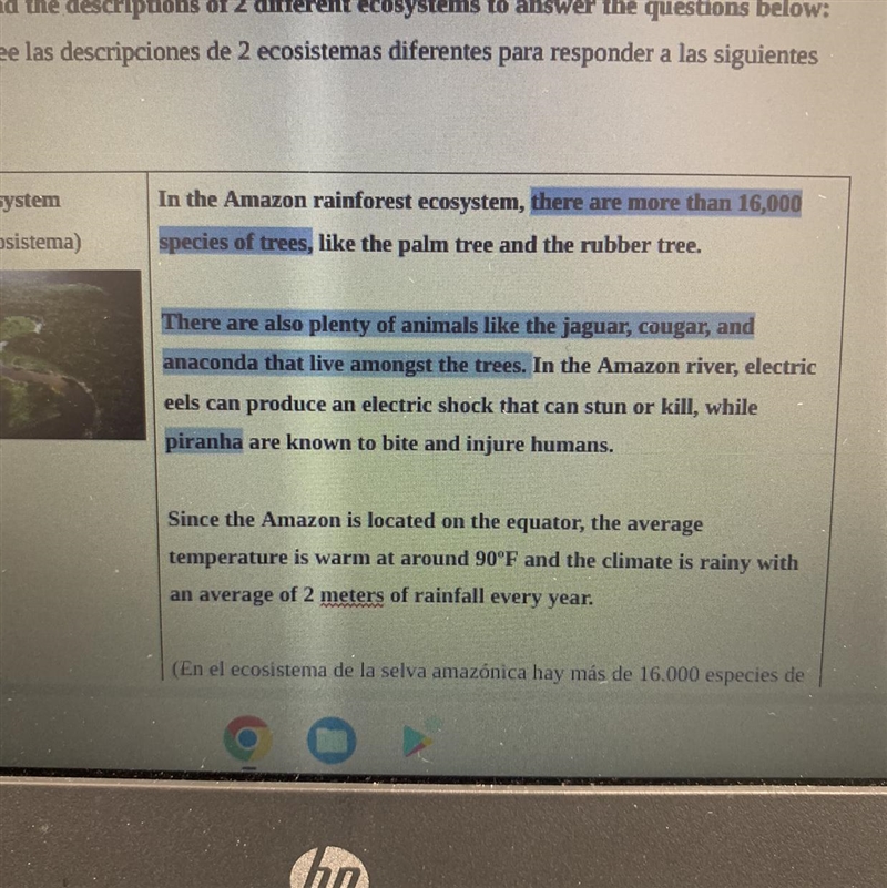 I need help on finding 1.organism that make up the Amazon rainforest community ? What-example-1