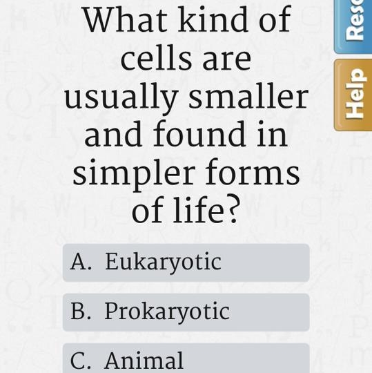 What kind of calls are usually smaller and found in simpler forms of life-example-1