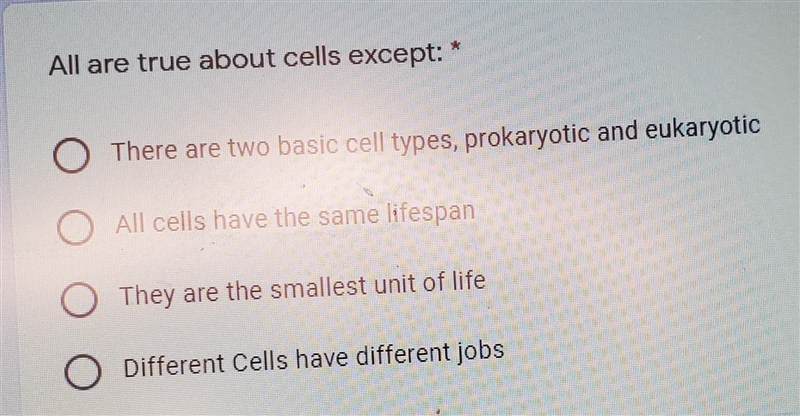 All are true about cells but what? (look at image to see possible answers)​-example-1