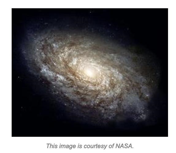 The image below shows a picture of a spiral galaxy that was taken from Earth in 1995. How-example-1