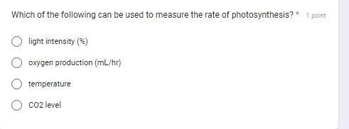 Which of the following can be used to measure the rate of photosynthesis?-example-1