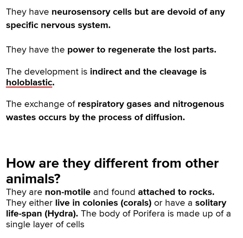 Please help ASAP Write the characteristics in which porifera differ from the characteristics-example-2