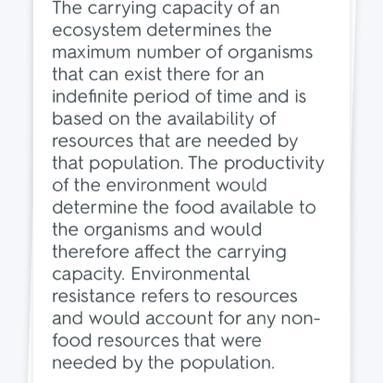 The carrying capacity of an ecosystem is the maximum number of individuals of a certain-example-1