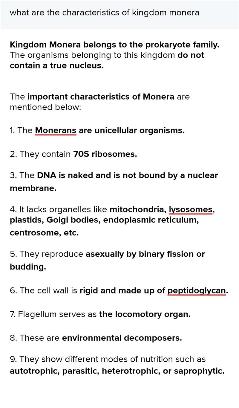 What are the characteristics of kingdom monera​-example-1