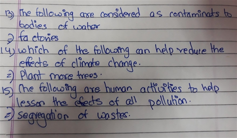 13. The following are considered as contaminants to bodies of water, EXCEPT A animals-example-1