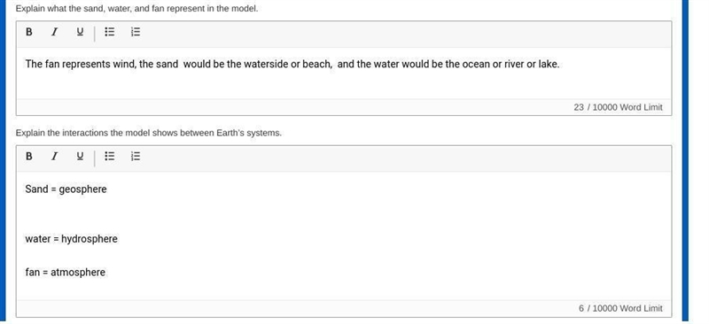 Carolyn and ken are learning about the geosphere, atmosphere, biosphere, and hydrosphere-example-1