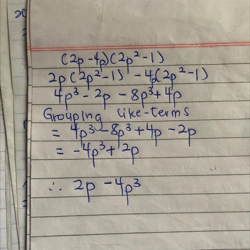 Simplify (2p-4p)(2p²-1) ​-example-1