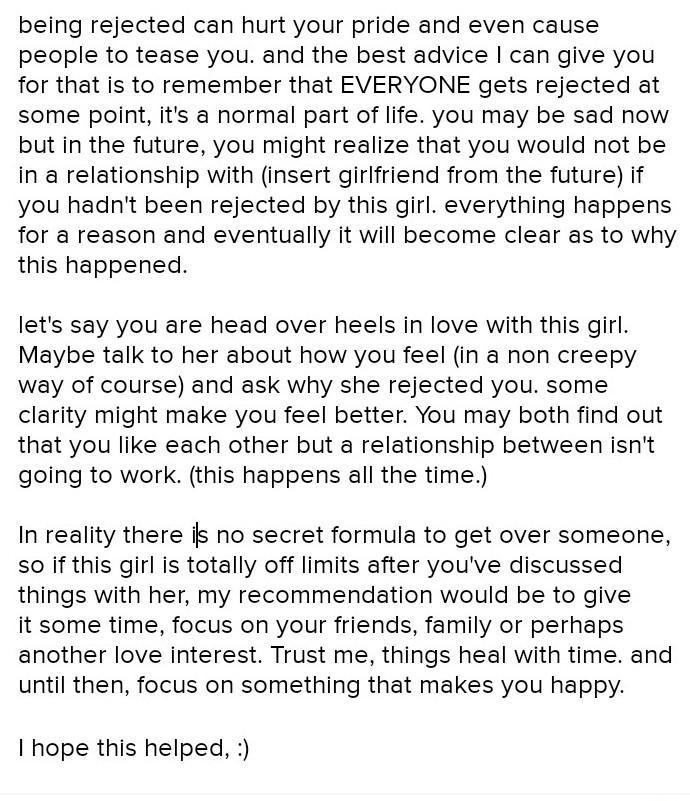 How to get over a girl regecting you?-example-2