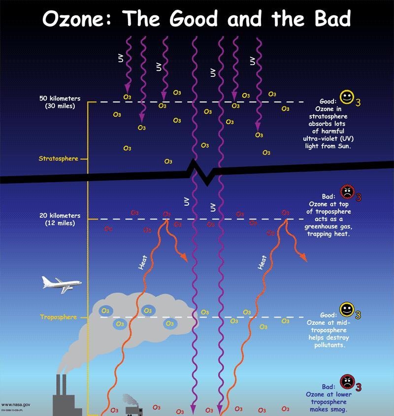 What are the main gases and what atmospheric layers are they found in-example-1