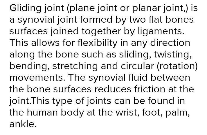 1. what is gliding joint? ​-example-1