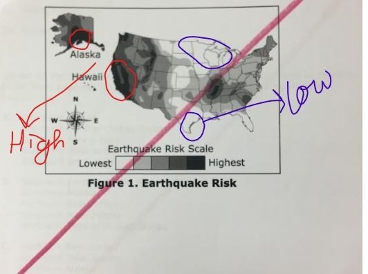 Based on the map choose the location in order from highest (top) to the lowest (bottom-example-1