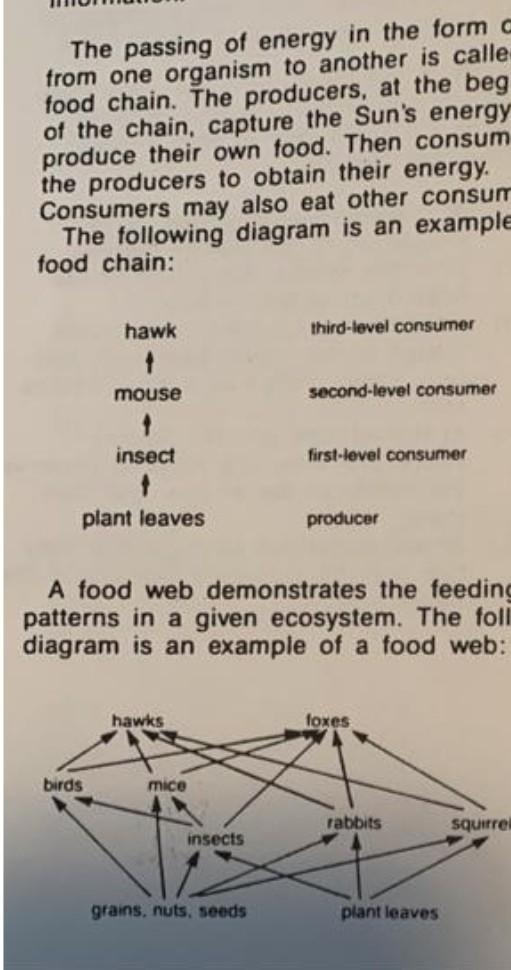 The food web ilustrated is hypothentical in reality, it could be expected that food-example-1