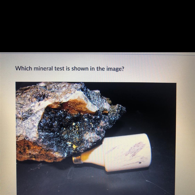 Which mineral test is shown in the image?-example-1