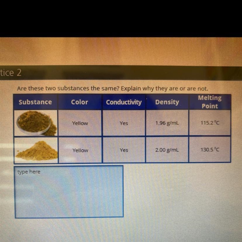 Are these two substances the same ? Explain why they are or are not .-example-1