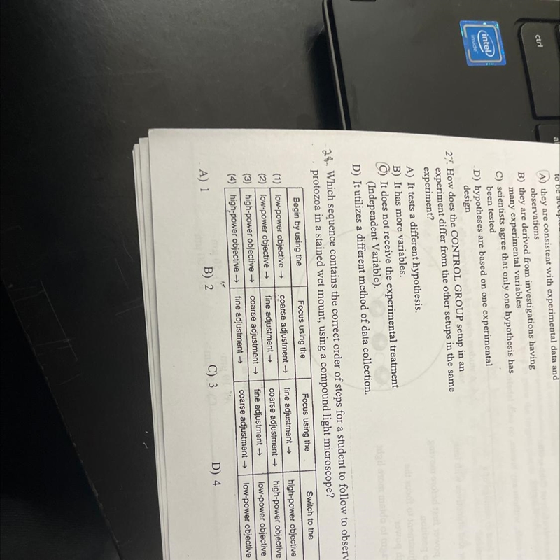 Which sequence contains the correct order of steps for a student to follow to observe-example-1