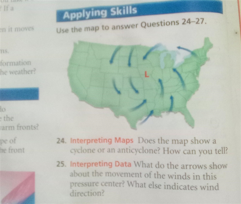 What do the arrows show about the movement of the winds in this pressure center? What-example-1