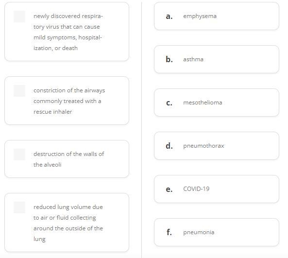 Match each lung disorder to its description.-example-2