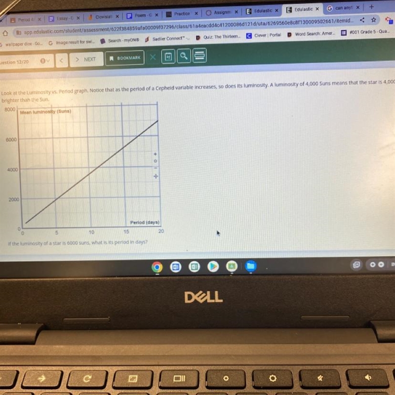 Look at the Luminosity vs. Period graph. Notice that a the period of a Cepheld variable-example-1