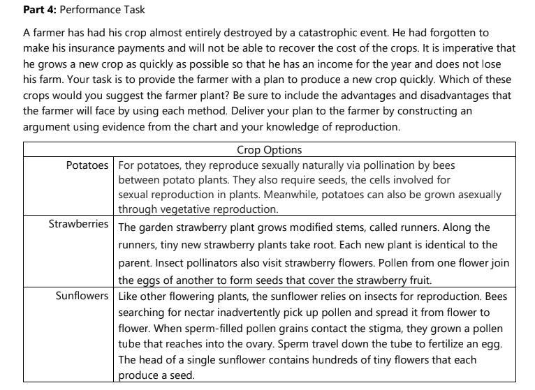 Which crops would be the best after the catastrophic event? No links or improper answers-example-1