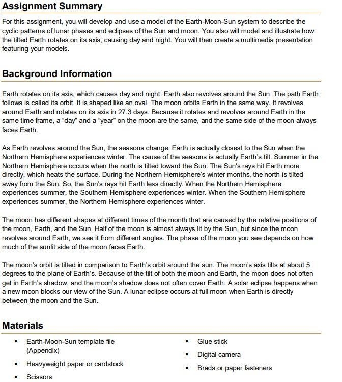 Astronomy Project : Earth-Moon-Sun System Model-example-2