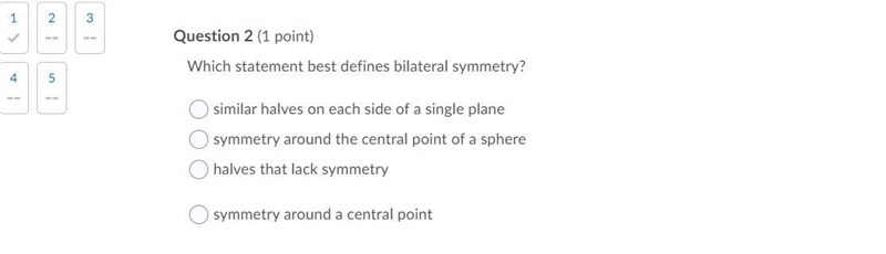 Which word best defines bilateral symmetry-example-1