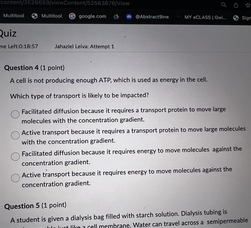 A cell is not producing enough ATP, which is used as energy in the cell. Which type-example-1