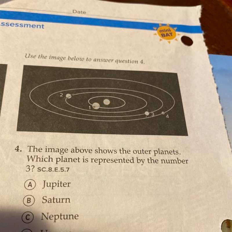 4. The image above shows the outer planets. Which planet is represented by the number-example-1