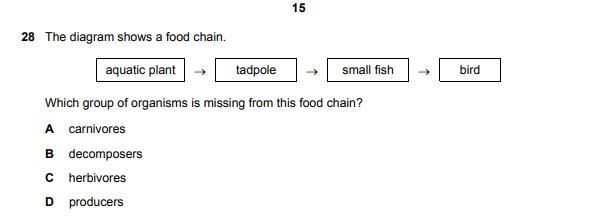 BIOLOGY FOOD CHAINS your help would be appreciated-example-1