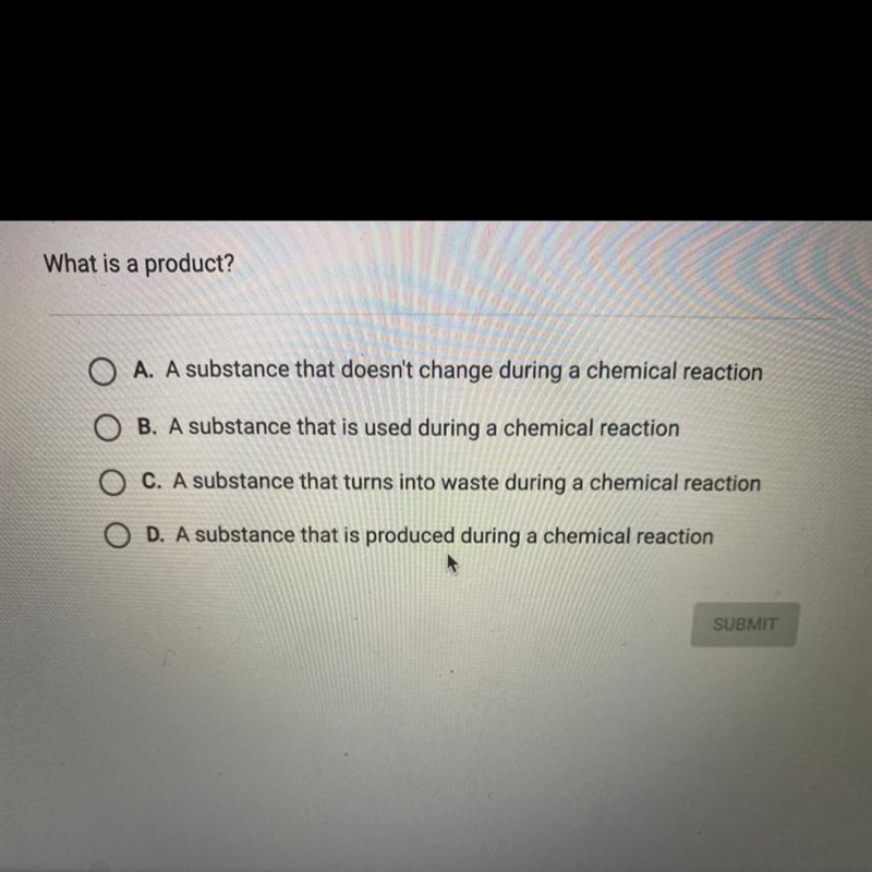 Which answer choice is a “product”?-example-1