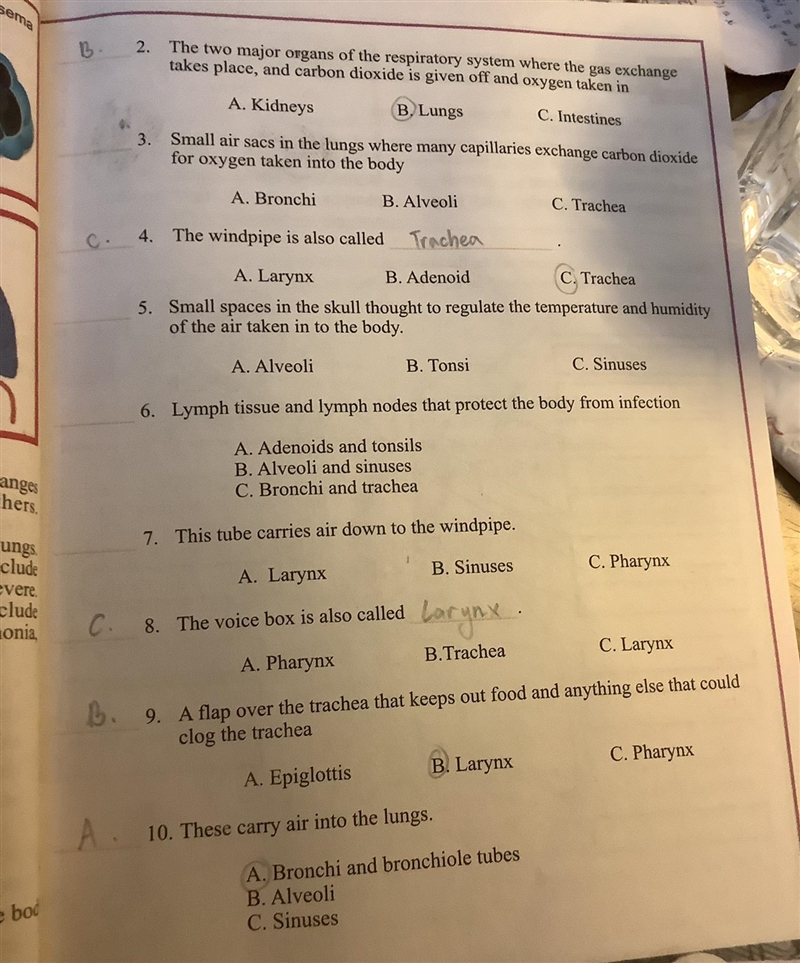 Biology: Choose the letter of the correct answer. Write the letters only. (It’s abt-example-1