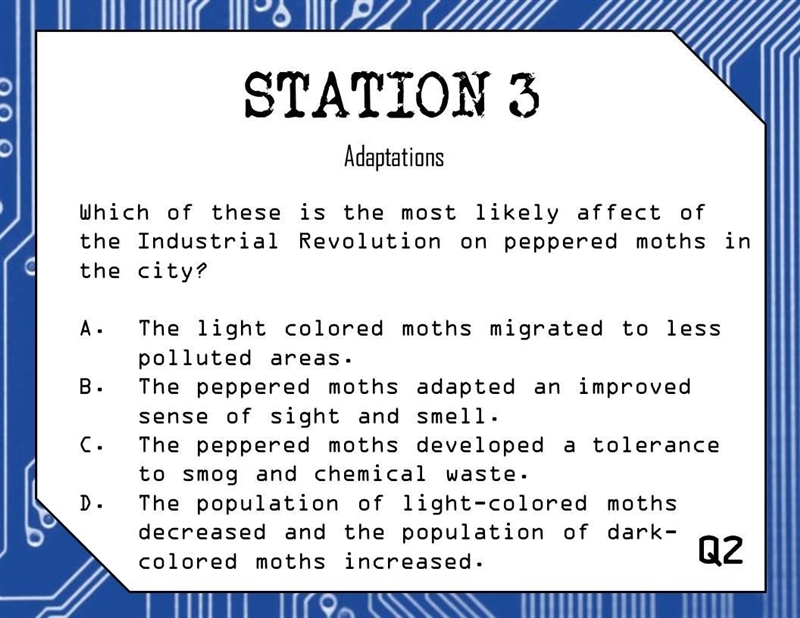 Which of these is the most likely effect of the Industrial Revolution on peppered-example-1