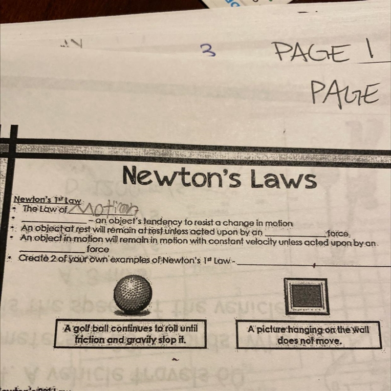 I need to know the first law of newton-example-1