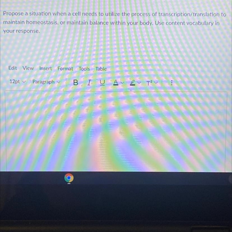 propose a situation when a cell needs to utilize the process of transcription/translation-example-1