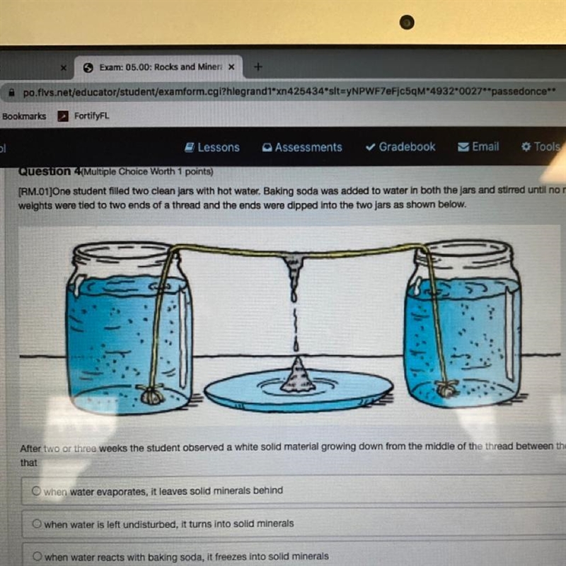 One student filled two clean jars with hot water. Baking soda was added to water in-example-1