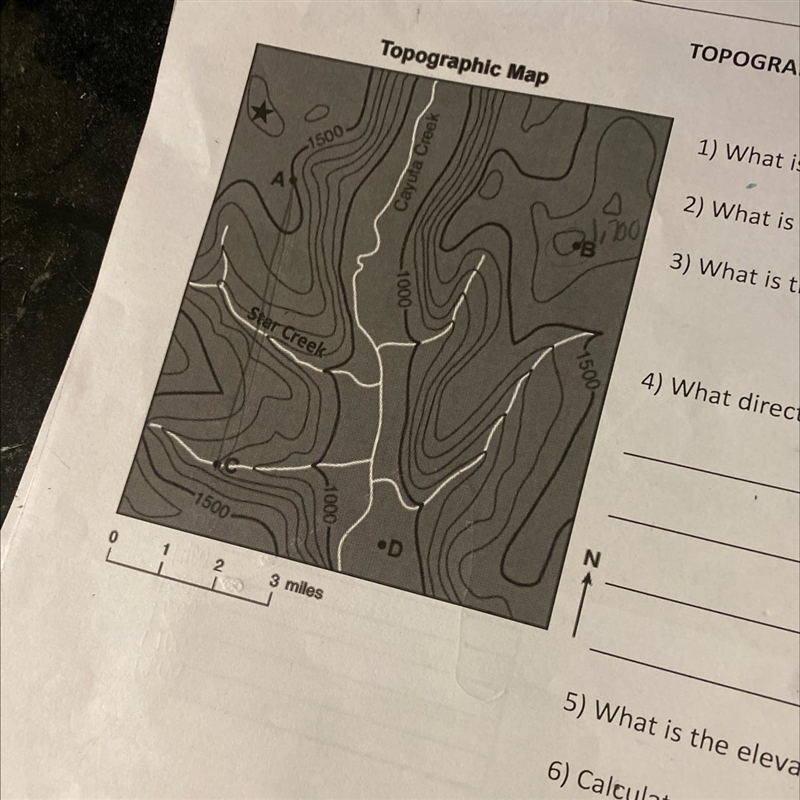 1500- NA 4) What directions is Star Creek flowing? How do you know?-example-1