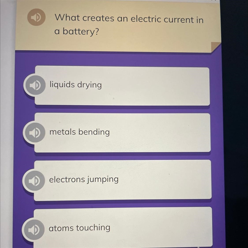 What creates an electric current in a battery?-example-1