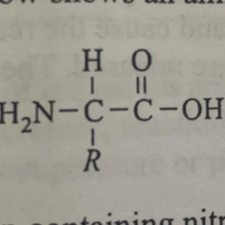 The diagram below shows an amino acid. What group containing nitrogen called? a) nucleic-example-1