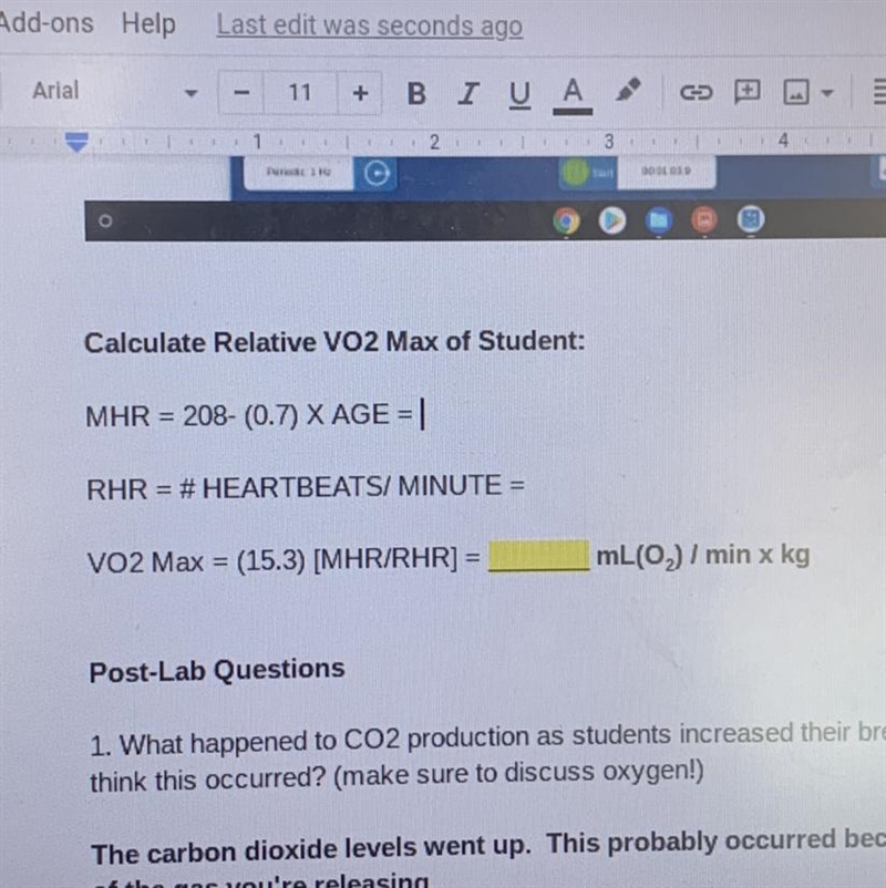 Can someone briefly explain what I need to do to calculate my VO2 max? Thank you-example-1