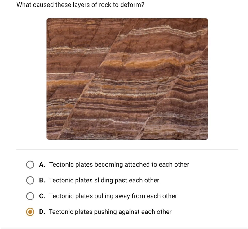 What caused these layers of rock to deform?-example-1