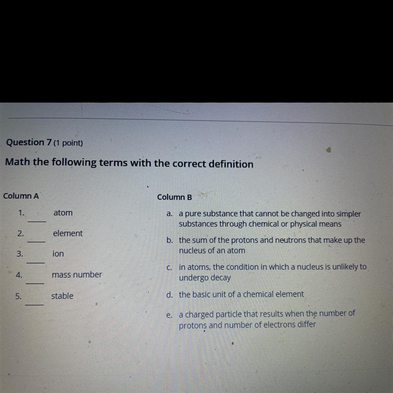 Match the following terms-example-1