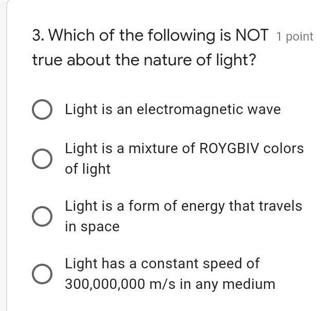 Which of the following is NOT true about the nature of light​-example-1